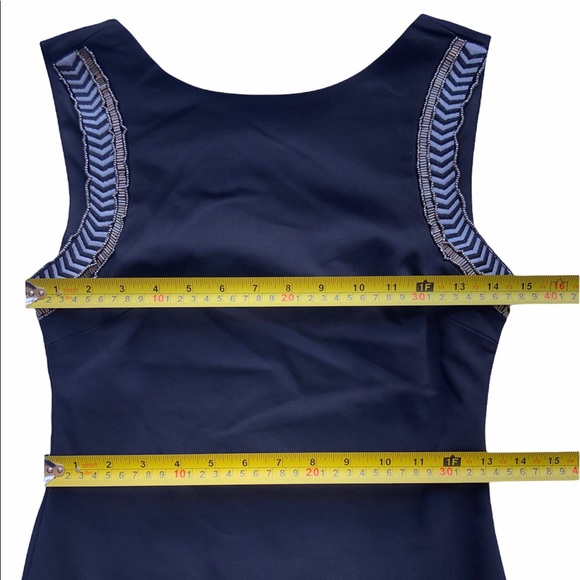 ZARA Little Black Dress Form Fitting With Embroidery Beads Size Medium LBD - Picture 10 of 15